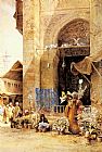 Charles Robertson The Flower Market, Damascus painting